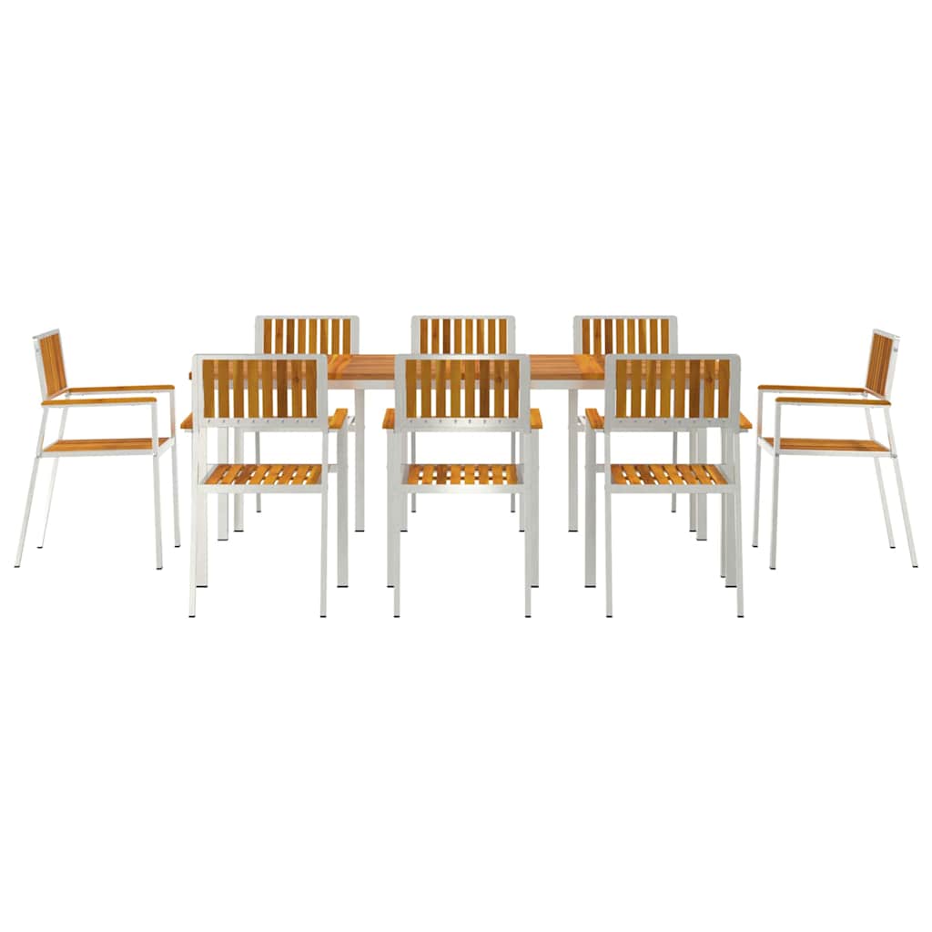 vidaXL Outdoortisch-Set 9 pcs Braun Massivholz Akazie