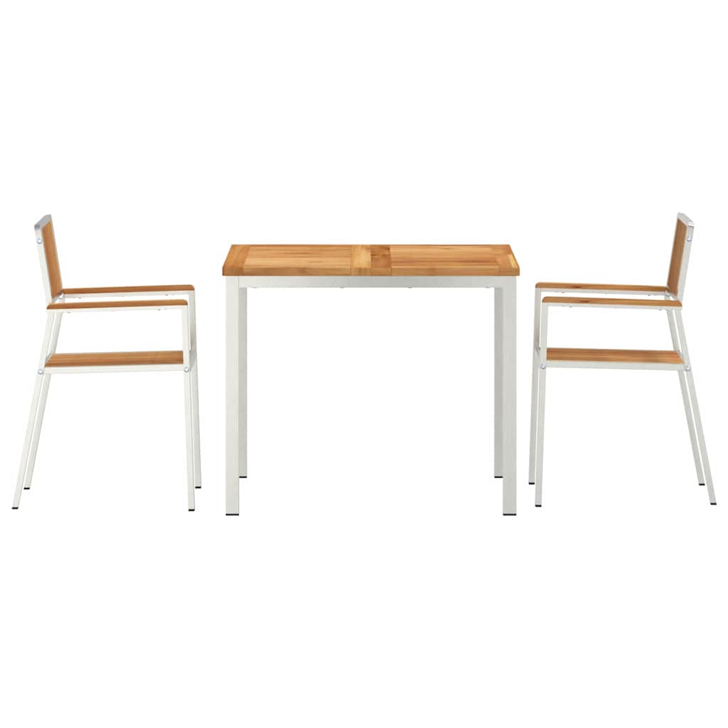 Outdoortisch-Set 3 pcs Braun Massivholz Teak