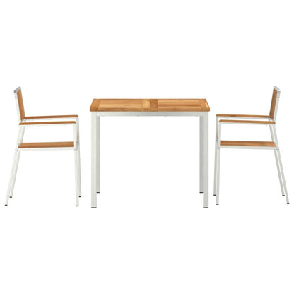 Outdoortisch-Set 3 pcs Braun Massivholz Teak