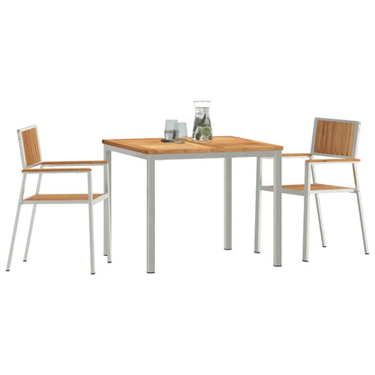 Outdoortisch-Set 3 pcs Braun Massivholz Teak