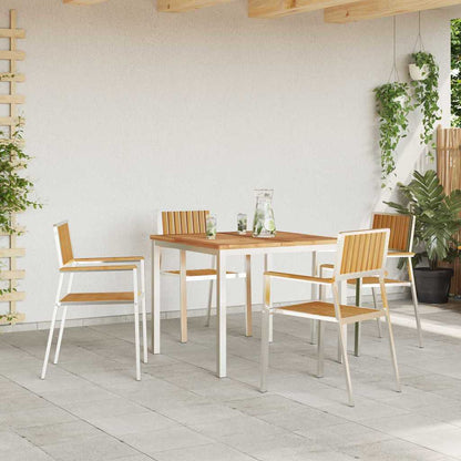 vidaXL Outdoortisch-Set 5 pcs Braun Massivholz Teak