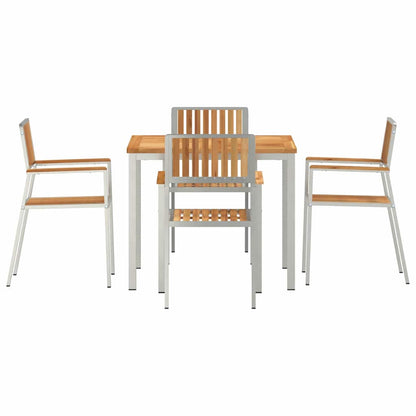 vidaXL Outdoortisch-Set 5 pcs Braun Massivholz Teak
