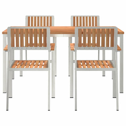 vidaXL Outdoortisch-Set 5 pcs Braun Massivholz Teak