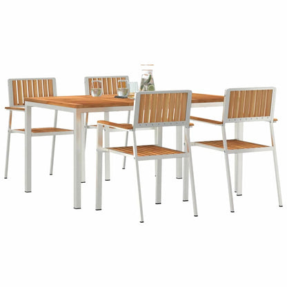 vidaXL Outdoortisch-Set 5 pcs Braun Massivholz Teak