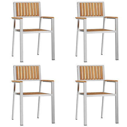 Outdoortisch-Set 5 pcs Braun Massivholz Teak