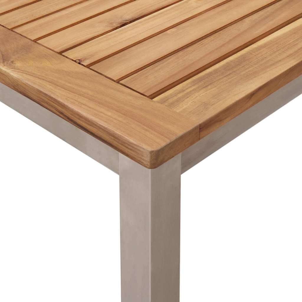 vidaXL Outdoortisch-Set 7 pcs Braun Massivholz Teak