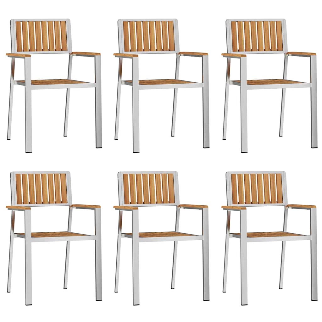 vidaXL Outdoortisch-Set 7 pcs Braun Massivholz Teak