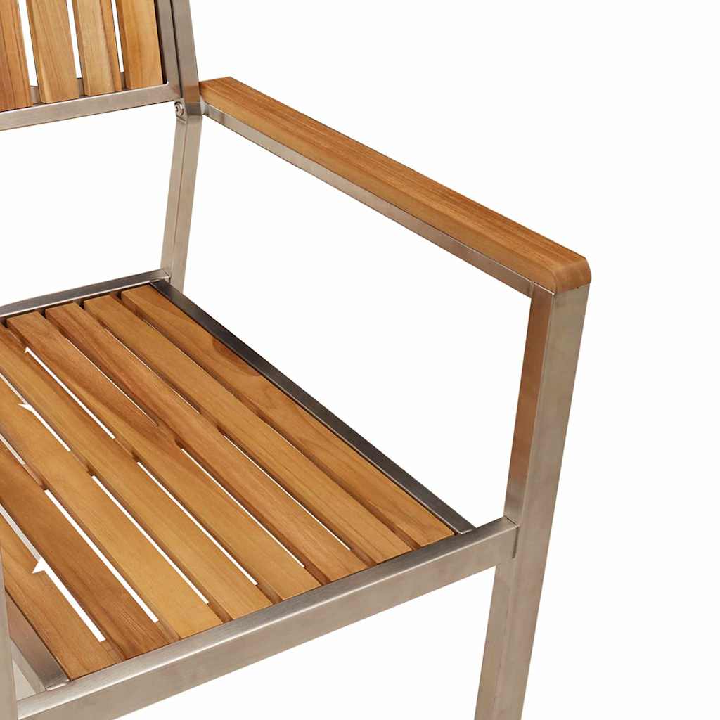vidaXL Outdoortisch-Set 9 pcs Braun Massivholz Teak