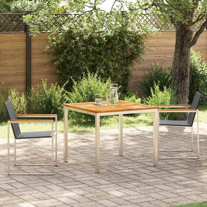 Garten Essgruppe 3 pcs Braun Massivholz Teak