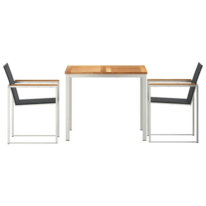 Garten Essgruppe 3 pcs Braun Massivholz Teak