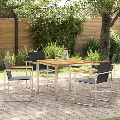 Garten Essgruppe 5 pcs Braun Massivholz Teak
