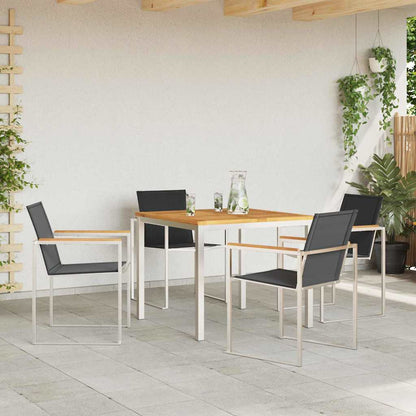 Garten Essgruppe 5 pcs Braun Massivholz Teak