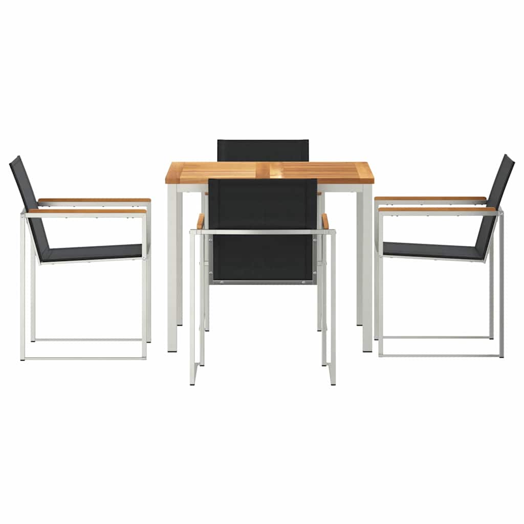 Garten Essgruppe 5 pcs Braun Massivholz Teak