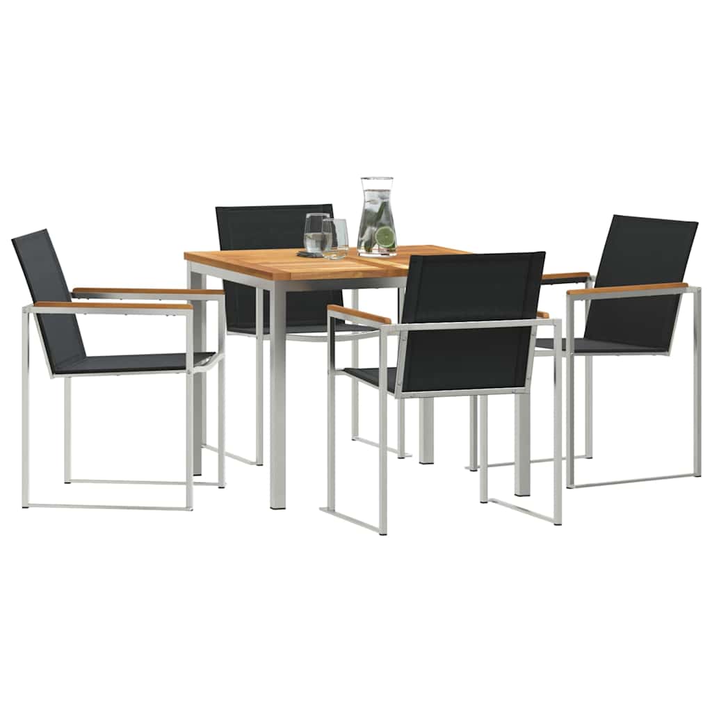 Garten Essgruppe 5 pcs Braun Massivholz Teak