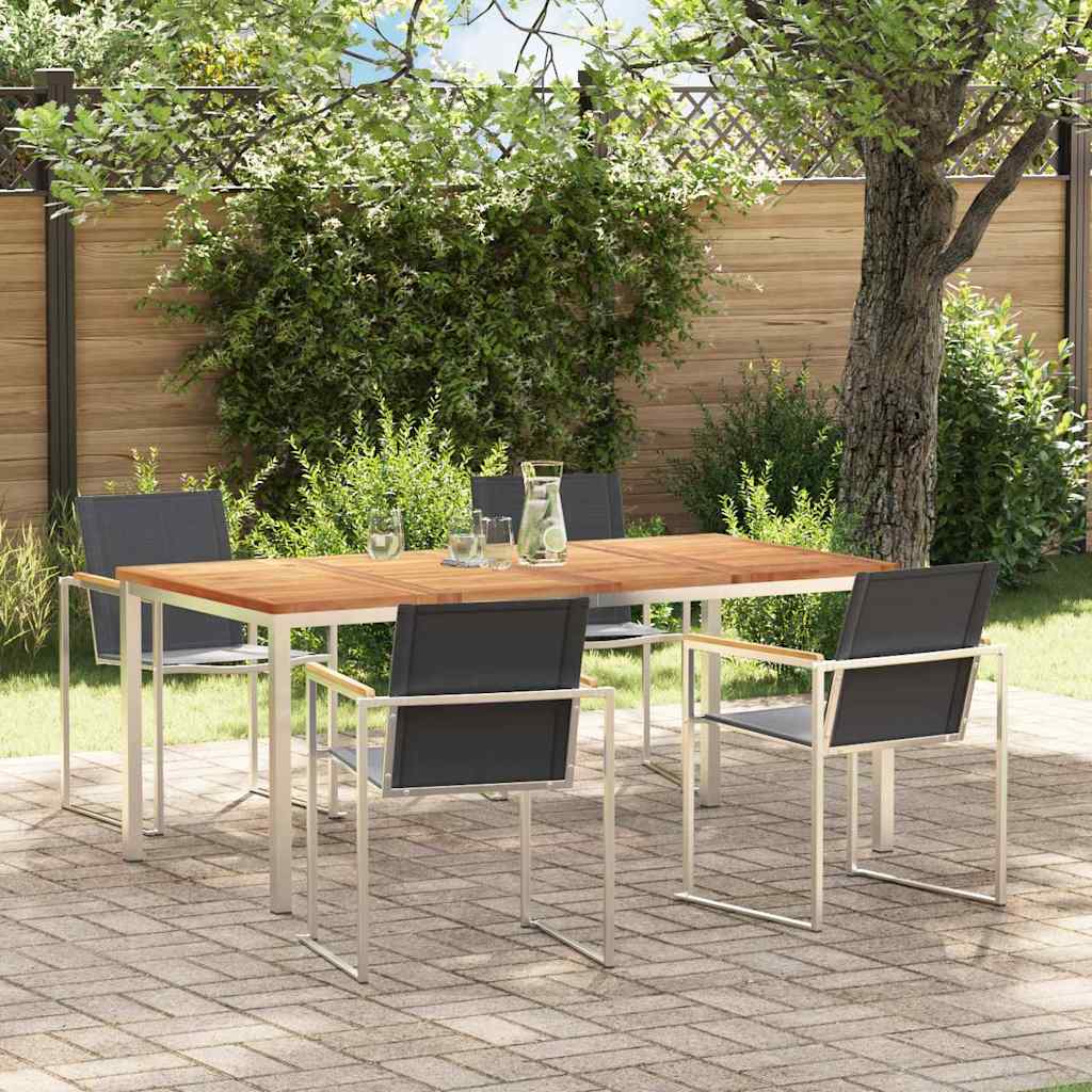 Garten Essgruppe 5 pcs Braun Massivholz Teak