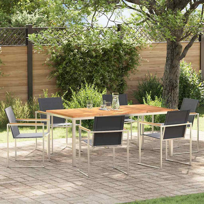 Garten Essgruppe 7 pcs Braun Massivholz Teak