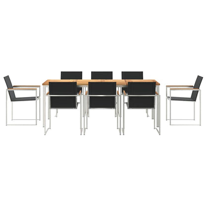 Garten Essgruppe 9 pcs Braun Massivholz Teak