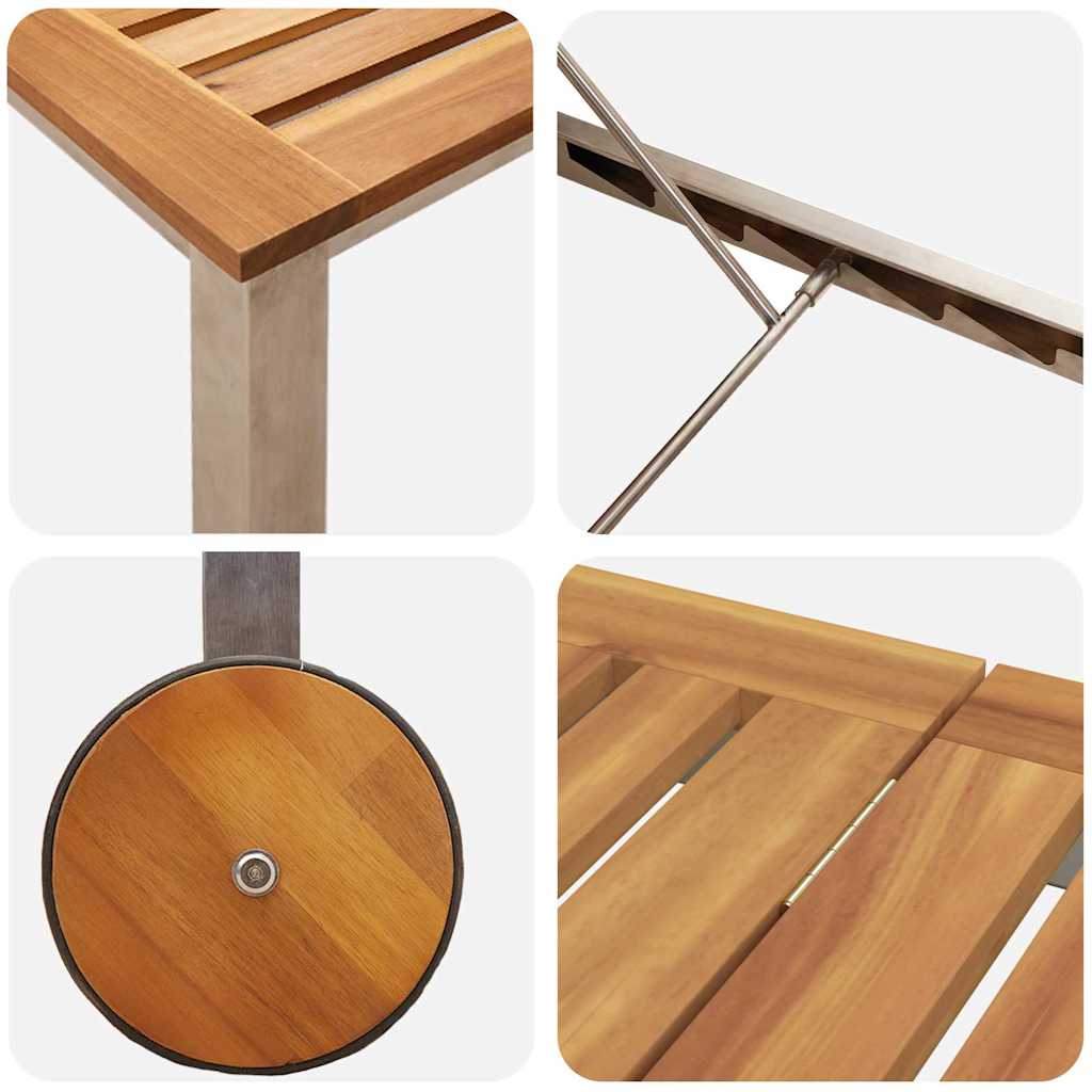 Liege 2-Person 3 pcs Braun Massivholz Akazie