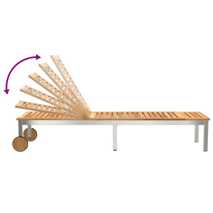 Liege 2-Person 3 pcs Braun Massivholz Akazie