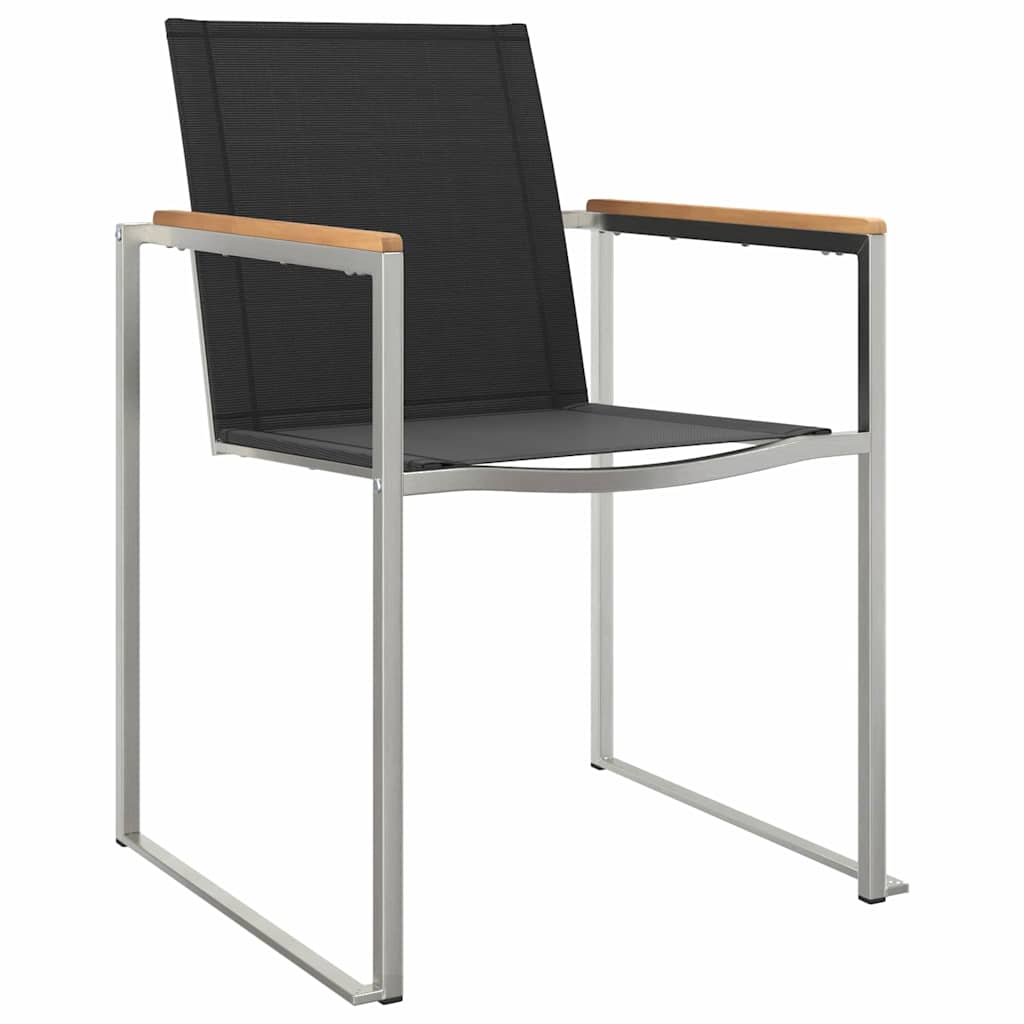 vidaXL Garten Essgruppe 3 pcs Braun und Schwarz Massivholz Teak
