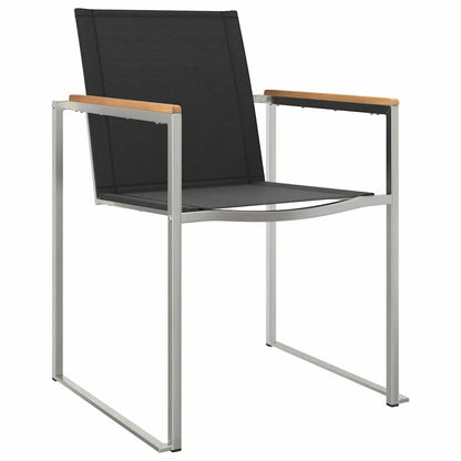 vidaXL Garten Essgruppe 3 pcs Braun und Schwarz Massivholz Teak