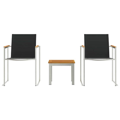 vidaXL Garten Essgruppe 3 pcs Braun und Schwarz Massivholz Teak