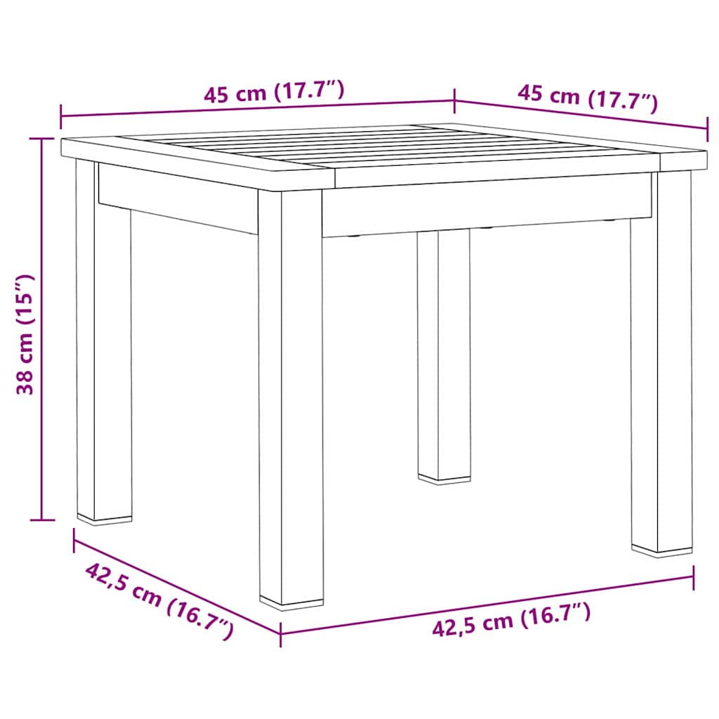 vidaXL Garten Essgruppe 3 pcs Braun und Schwarz Massivholz Teak