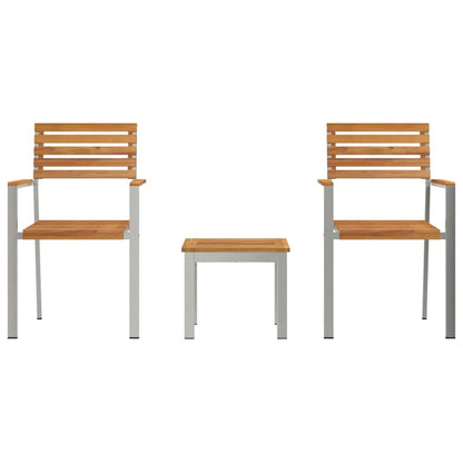 Garten Essgruppe 3 pcs Braun Massivholz Teak