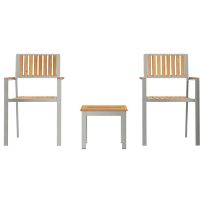 Garten Essgruppe 3 pcs Braun Massivholz Teak