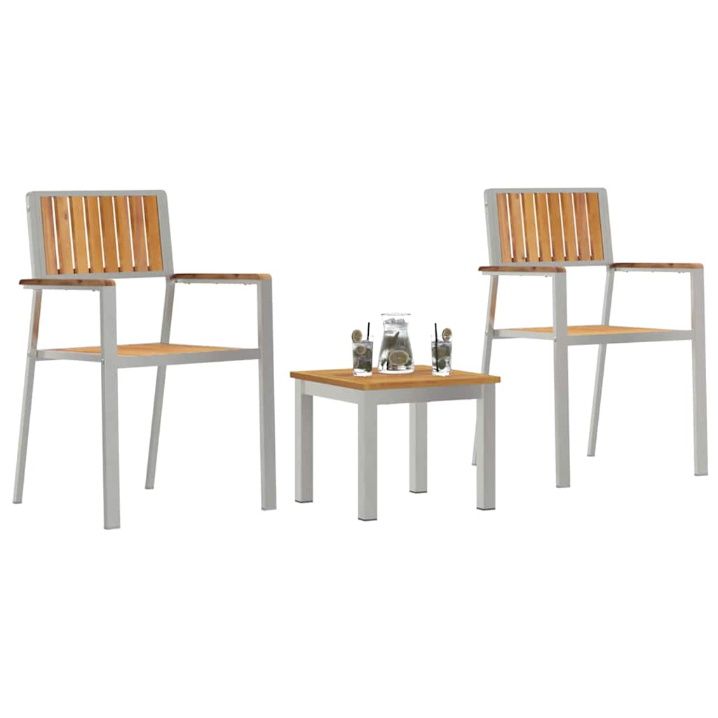 Garten Essgruppe 3 pcs Braun Massivholz Teak