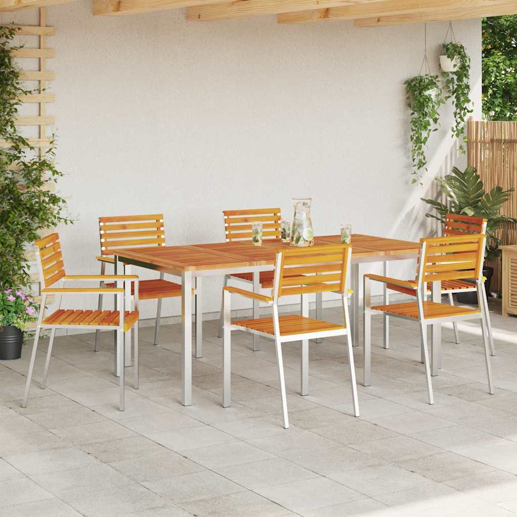 vidaXL Chaises de jardin 6 pcs bois huilé naturel 56 x 54,5 x 87 cm acacia massif