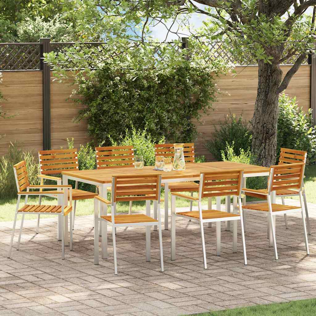 vidaXL Chaises de jardin 8 pcs Huile naturelle 56 x 54,5 x 87 cm Bois d'acacia massif