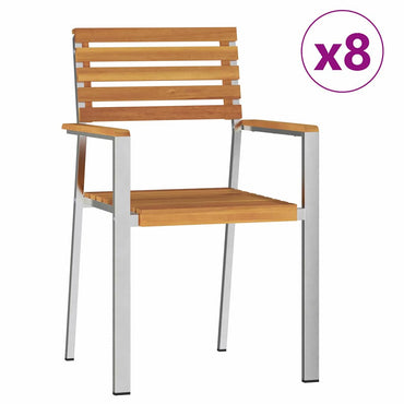 vidaXL Chaises de jardin 8 pcs Huile naturelle 56 x 54,5 x 87 cm Bois d'acacia massif