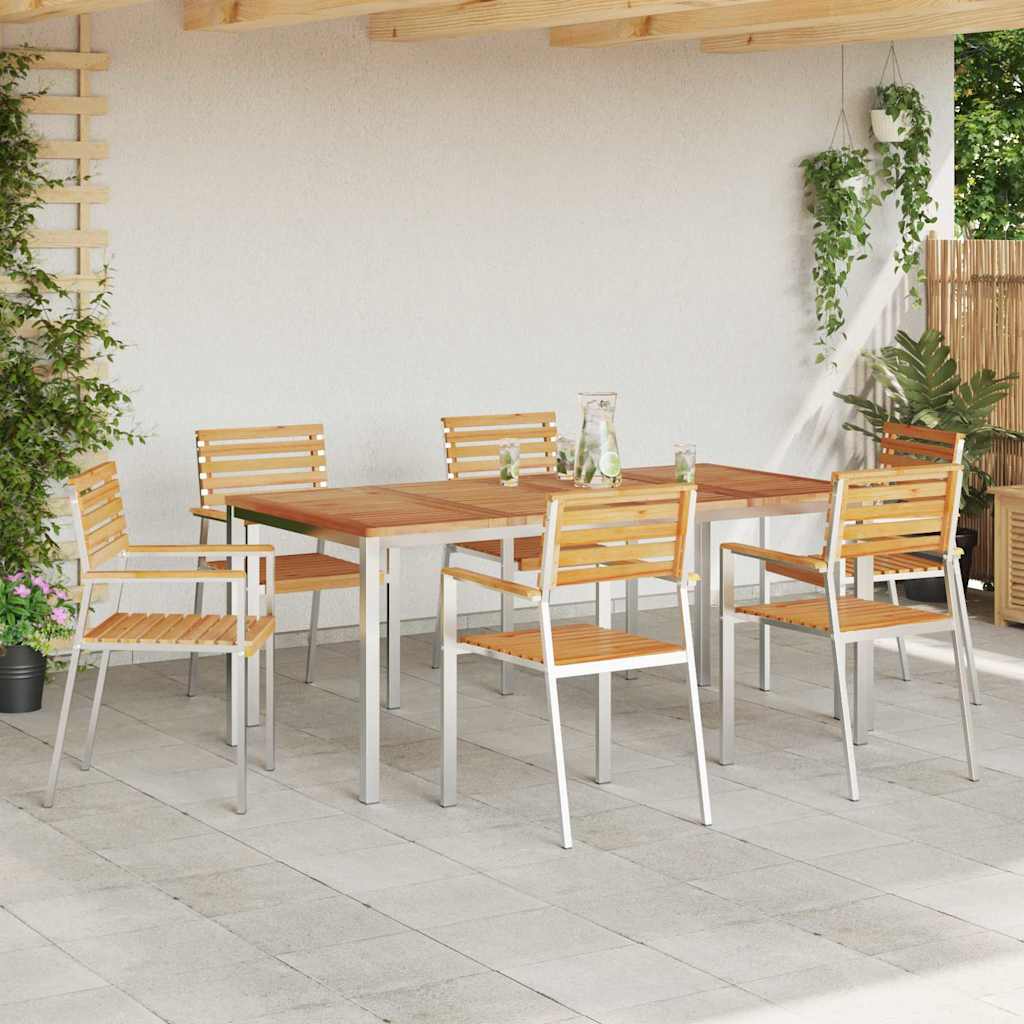 vidaXL Chaise de jardin 6 pcs Huilé naturel 56 x 54,5 x 87 cm Bois de teck massif