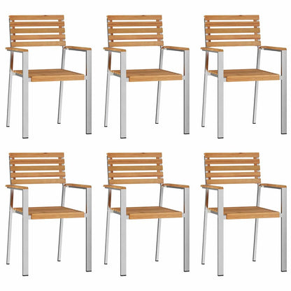vidaXL Chaise de jardin 6 pcs Huilé naturel 56 x 54,5 x 87 cm Bois de teck massif