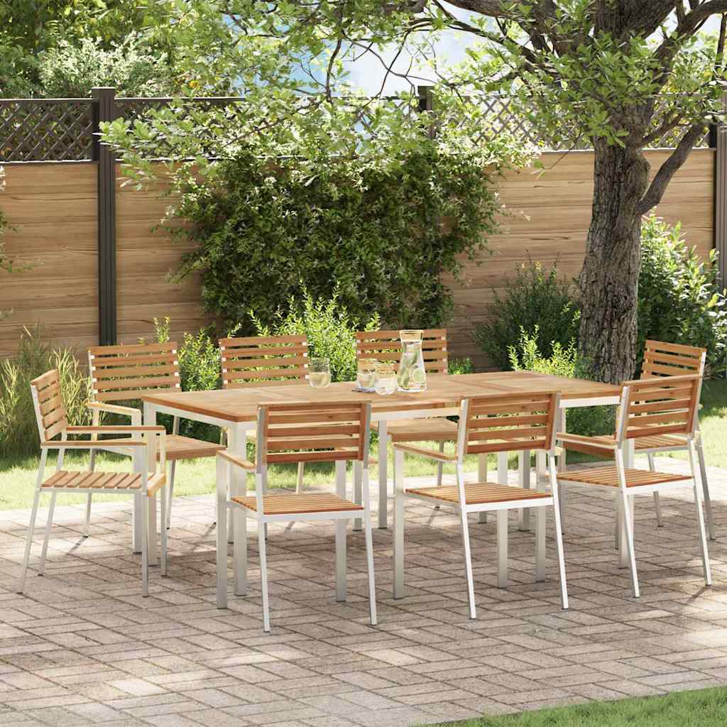 vidaXL Chaise de jardin 8 pcs Huile-naturel 56 x 54,5 x 87 cm Bois de teck massif