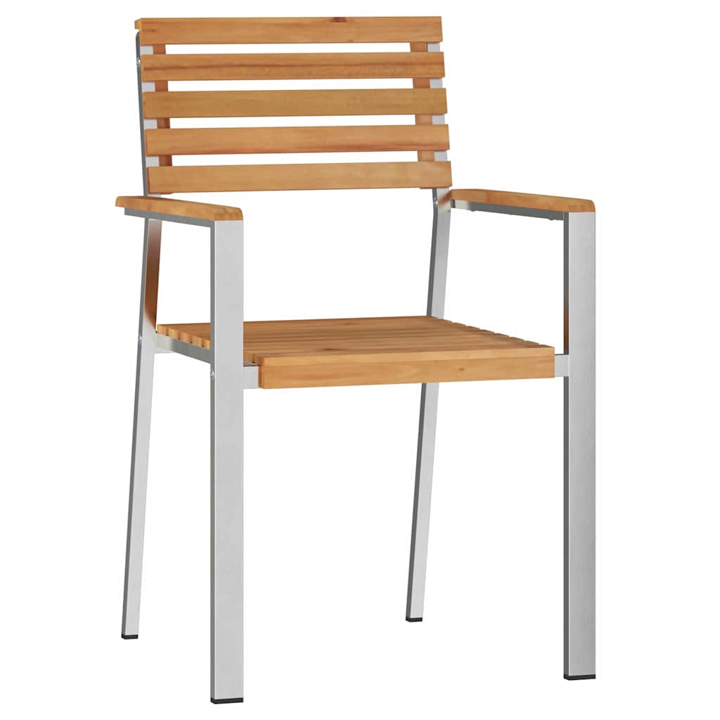 vidaXL Chaise de jardin 8 pcs Huile-naturel 56 x 54,5 x 87 cm Bois de teck massif
