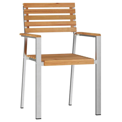 vidaXL Chaise de jardin 8 pcs Huile-naturel 56 x 54,5 x 87 cm Bois de teck massif