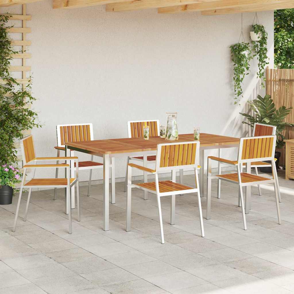 vidaXL Chaises de jardin 6 pcs Marron 56 x 54,5 x 87 cm Bois d'acacia massif