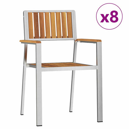 vidaXL Chaises de jardin 8 pcs Marron 56 x 54,5 x 87 cm Bois d'acacia massif