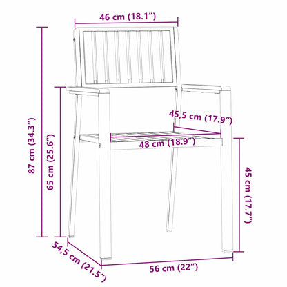 vidaXL Gartenstuhl 6 pcs Braun 56 x 54,5 x 87 cm Massivholz Teak