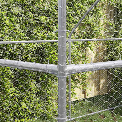 Hühnerkäfig 2 pcs Silber 400 x 200 x 200 cm Stahl und PE