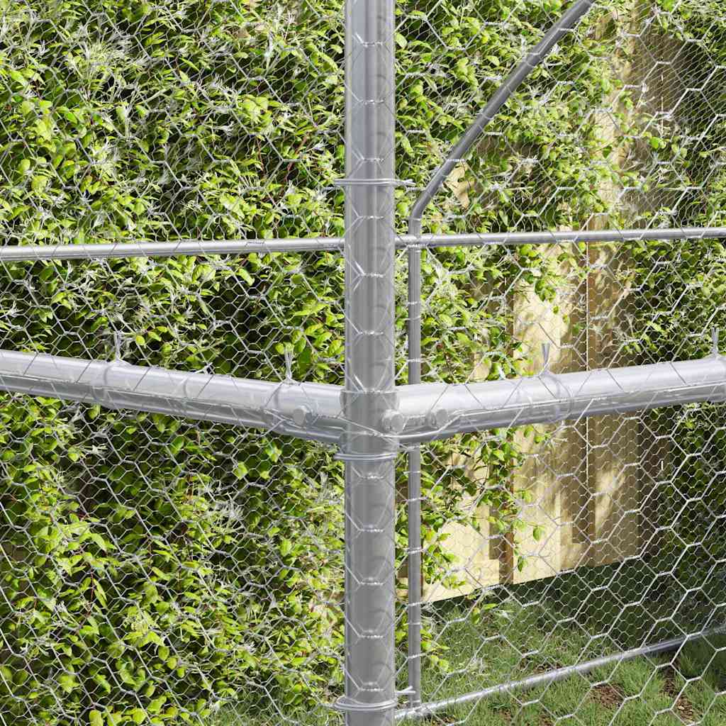 Hühnerkäfig 3 pcs Silber 600 x 200 x 200 cm Stahl und PE