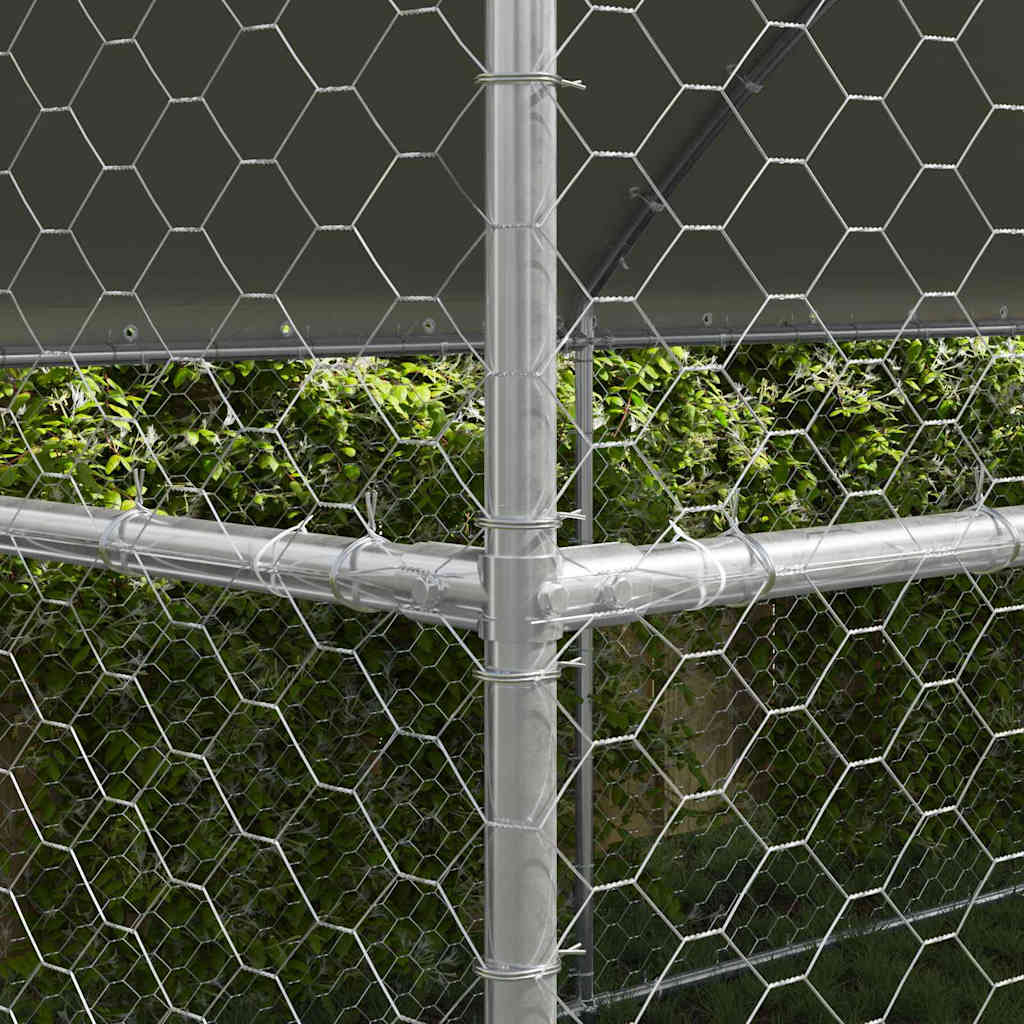 Hundekäfig 2 pcs Silber 4 x 2 x 2 m Verzinkter Stahl