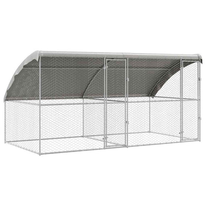 Hundekäfig 2 pcs Silber 4 x 2 x 2 m Verzinkter Stahl