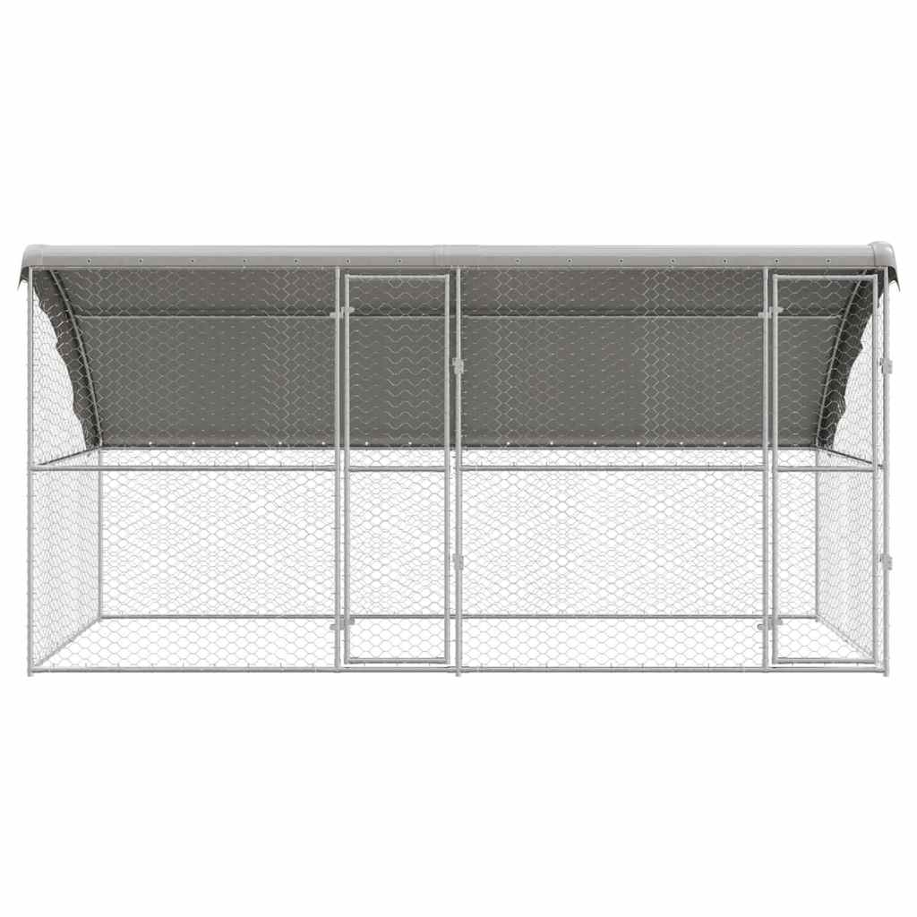 Hundekäfig 2 pcs Silber 4 x 2 x 2 m Verzinkter Stahl