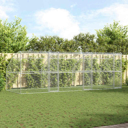 Hundekäfig 3 pcs Silber 6 x 2 x 2 m Verzinkter Stahl