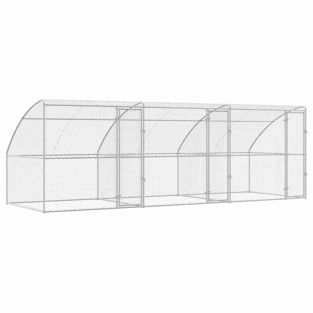 Hundekäfig 3 pcs Silber 6 x 2 x 2 m Verzinkter Stahl