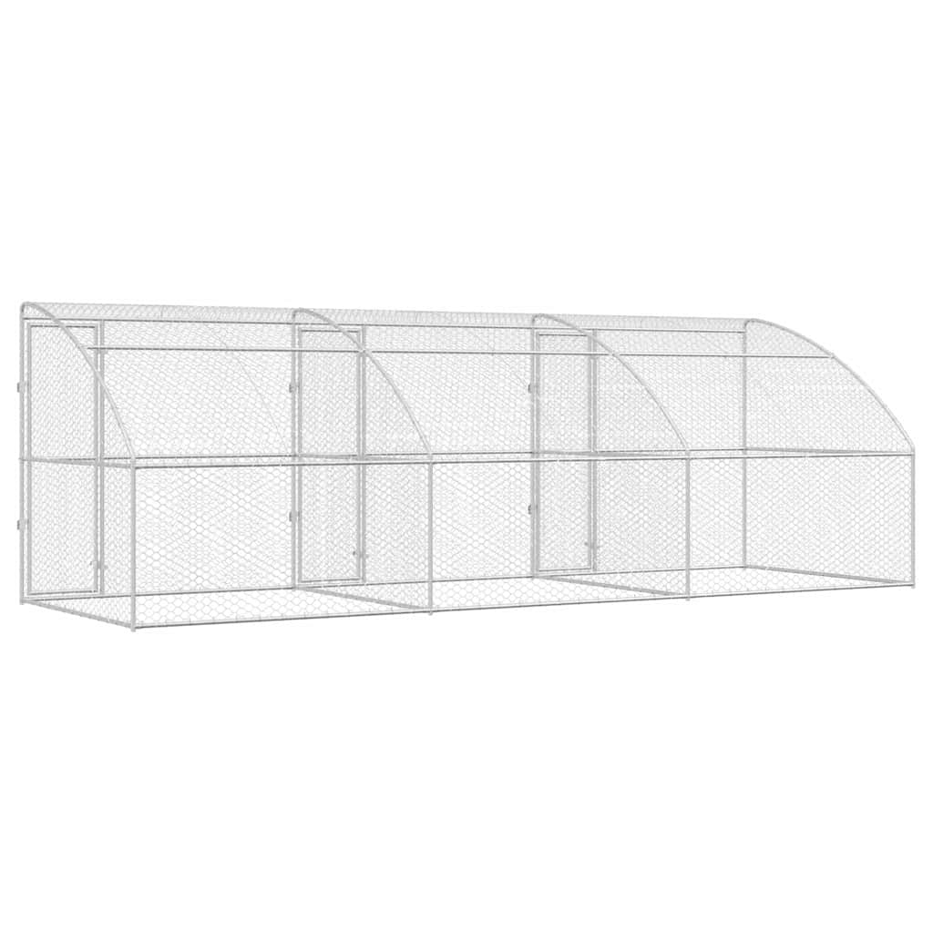 Hundekäfig 3 pcs Silber 6 x 2 x 2 m Verzinkter Stahl