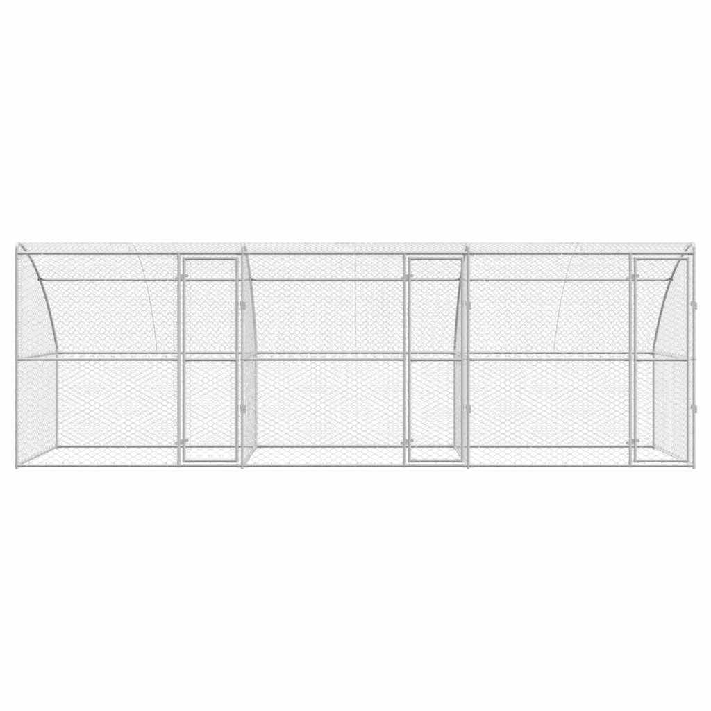 Hundekäfig 3 pcs Silber 6 x 2 x 2 m Verzinkter Stahl